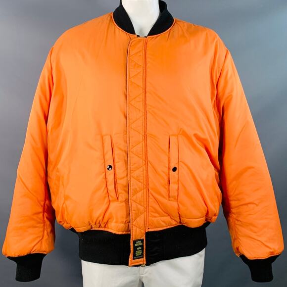 ALPHA INDUSTRIES Size 4XL Black Orange Nylon Reversible Bomber Jacket - Picture 2 of 11